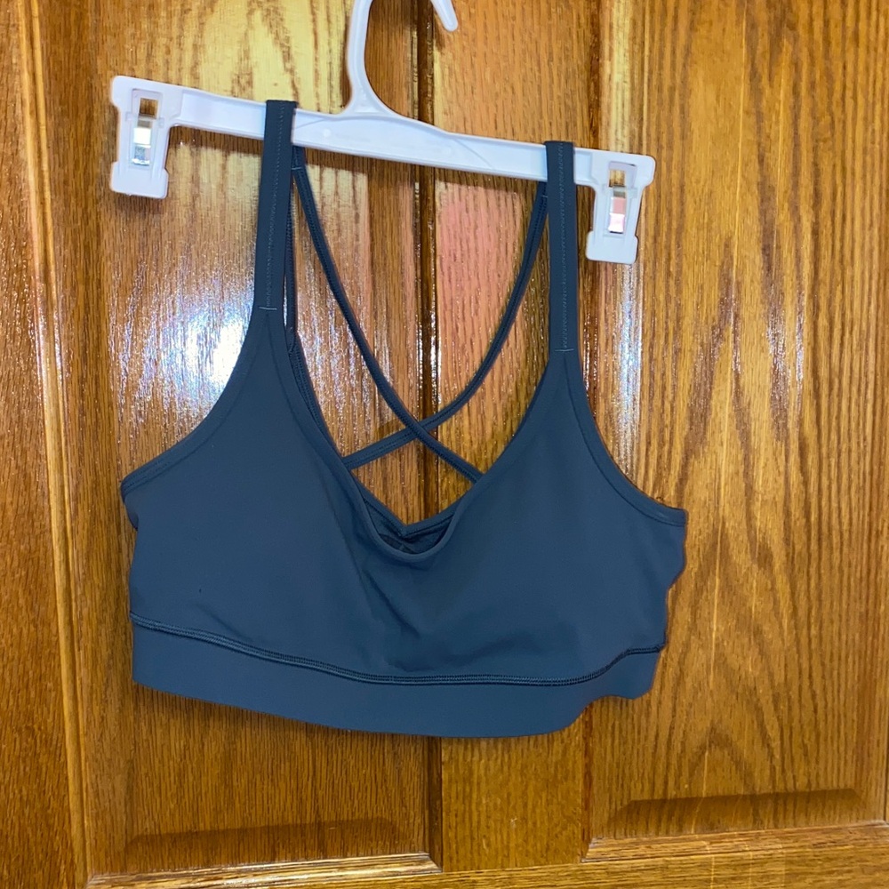 Vuori Dark Gray Strappy Sports Bra